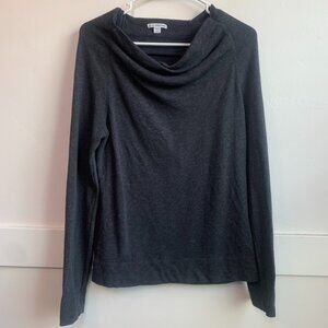 Standard James Perse Dark Gray Cowl Neck Long Sleeve Shirt